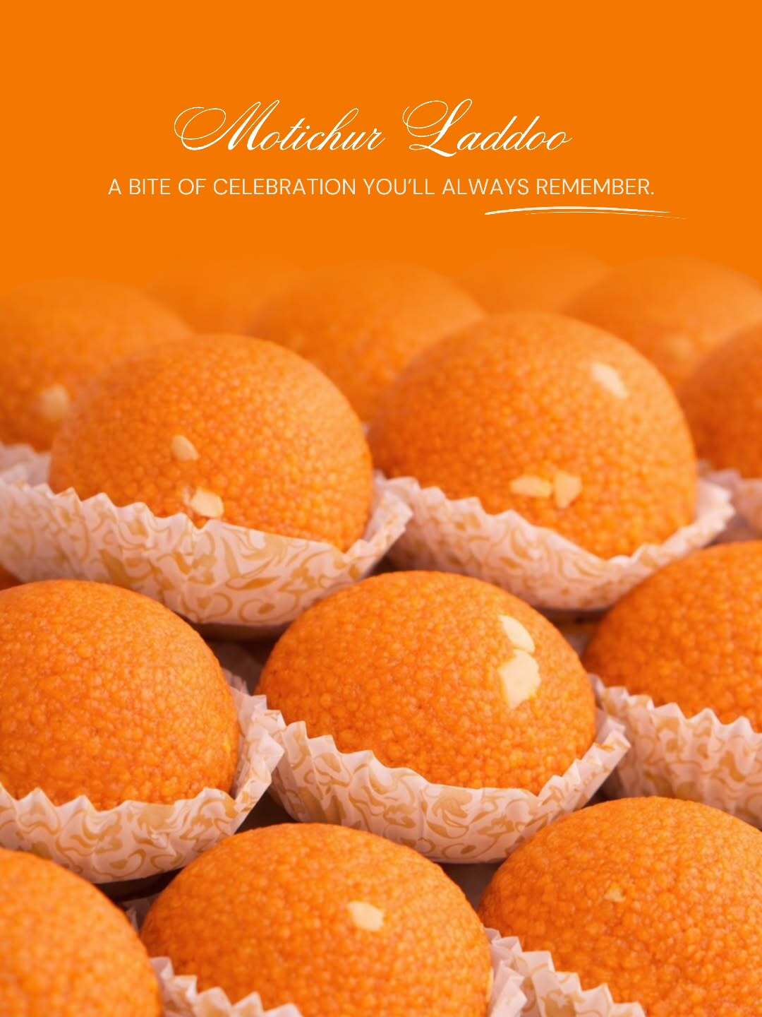 Golden, soft, and irresistibly rich, our Motichur Laddoos are crafted to turn every moment into magic.